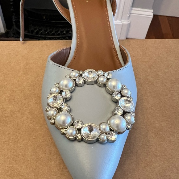 ALOHAS Cinderella Crystal Baby Blue Leather Pumps Heels Size 37 - Picture 12 of 14